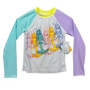 Disney Toy Story 4 Rash Guard Kids 7/8 Long Sleeve Swim Shirt Forky UPF 50+ NWT
